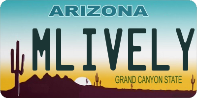 AZ license plate MLIVELY