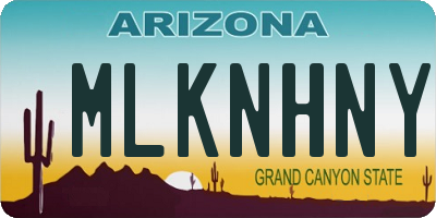 AZ license plate MLKNHNY