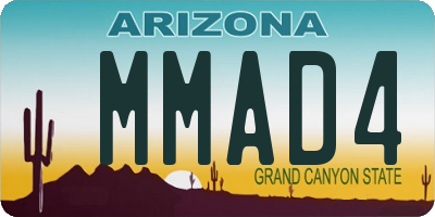 AZ license plate MMAD4