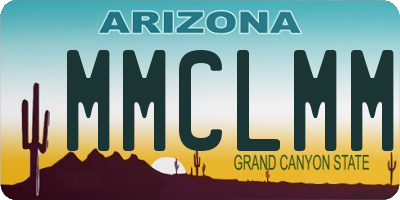 AZ license plate MMCLMM