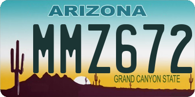 AZ license plate MMZ672