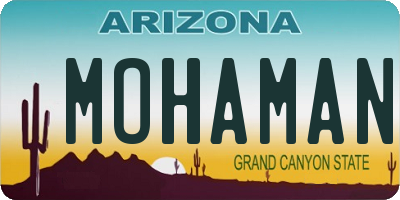 AZ license plate MOHAMAN