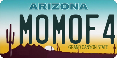 AZ license plate MOMOF4