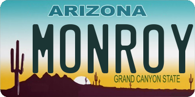 AZ license plate MONROY