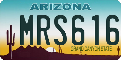 AZ license plate MRS616