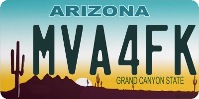 AZ license plate MVA4FK