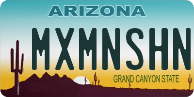 AZ license plate MXMNSHN