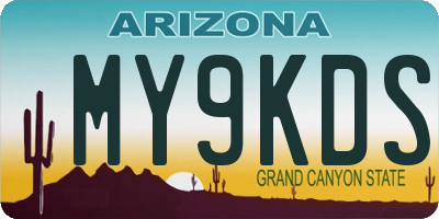 AZ license plate MY9KDS