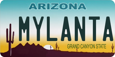 AZ license plate MYLANTA