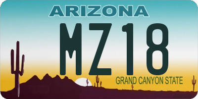 AZ license plate MZ18