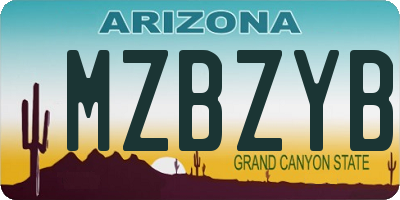 AZ license plate MZBZYB