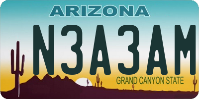 AZ license plate N3A3AM