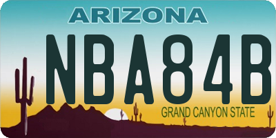 AZ license plate NBA84B