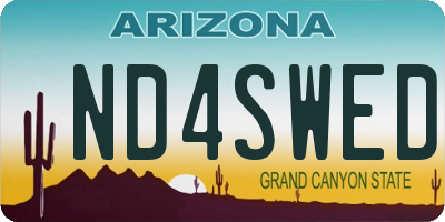 AZ license plate ND4SWED