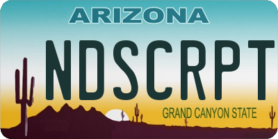 AZ license plate NDSCRPT