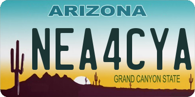 AZ license plate NEA4CYA