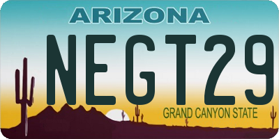 AZ license plate NEGT29