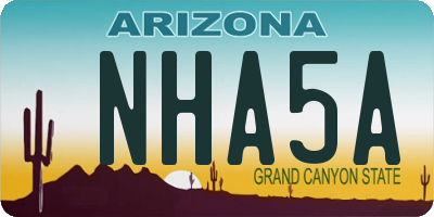 AZ license plate NHA5A