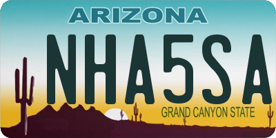 AZ license plate NHA5SA