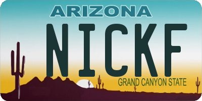 AZ license plate NICKF