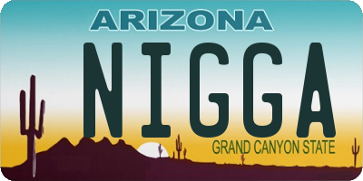 AZ license plate NIGGA