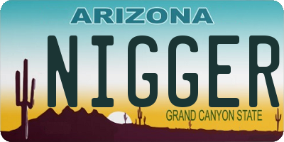 AZ license plate NIGGER