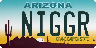 AZ license plate NIGGR