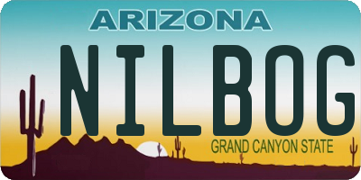 AZ license plate NILBOG