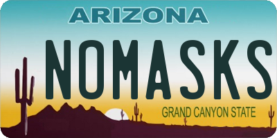 AZ license plate NOMASKS