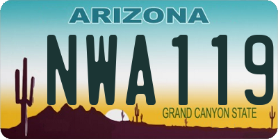 AZ license plate NWA119