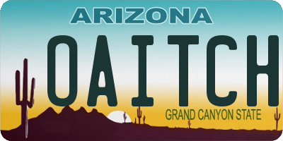 AZ license plate OAITCH