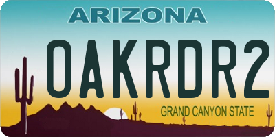AZ license plate OAKRDR2