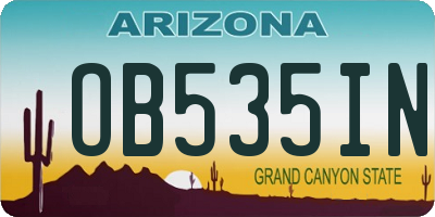 AZ license plate OB535IN