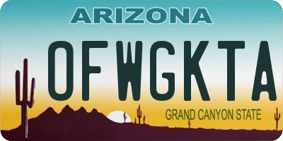 AZ license plate OFWGKTA