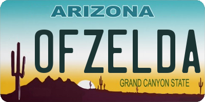 AZ license plate OFZELDA