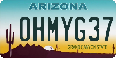 AZ license plate OHMYG37