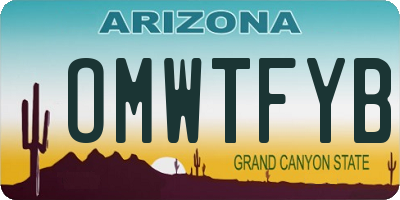 AZ license plate OMWTFYB