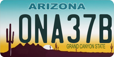 AZ license plate ONA37B