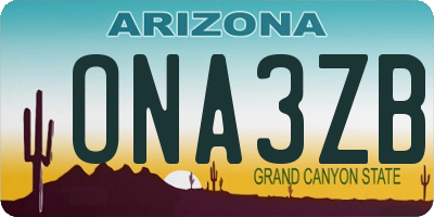 AZ license plate ONA3ZB