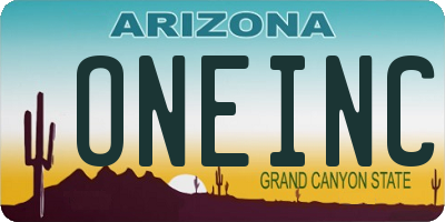 AZ license plate ONEINC