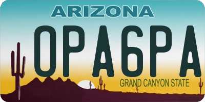 AZ license plate OPA6PA