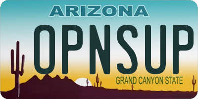 AZ license plate OPNSUP