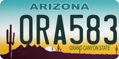 AZ license plate ORA583