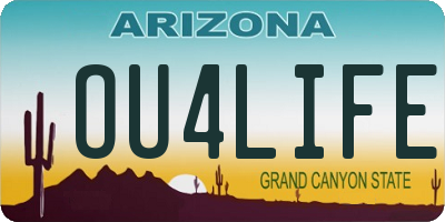 AZ license plate OU4LIFE