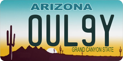 AZ license plate OUL9Y