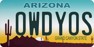 AZ license plate OWDYOS