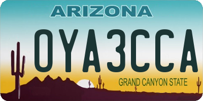 AZ license plate OYA3CCA