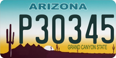 AZ license plate P30345