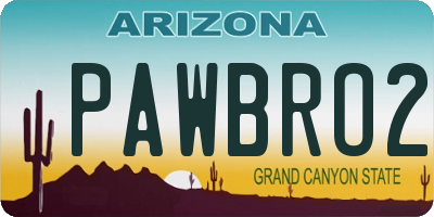 AZ license plate PAWBRO2