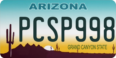 AZ license plate PCSP998